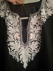 Embroidered Black Kurta