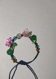 Handmade Beaded Bracelet with Flowers