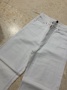 H&amp;M White High-Waisted Wide-Leg Jeans