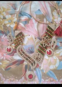 Statement Necklace with Red Accent