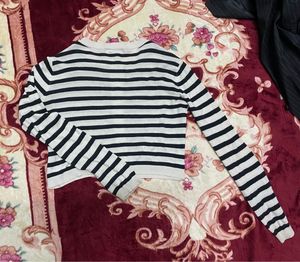 Striped Button-Up Cardigan