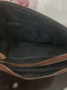 Stylish Brown Faux Leather Briefcase