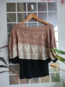 Chic Striped Heart Knit Top