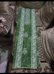 Green Batik Print suit material