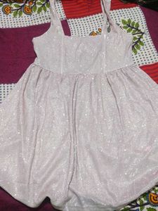 Light Pink Embroidered glittery dress💖