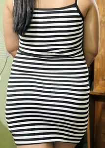 Black & White Striped Mini Dress