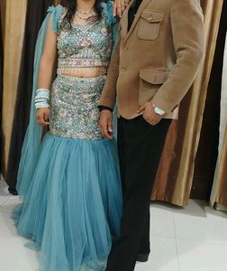 fish cut lehenga