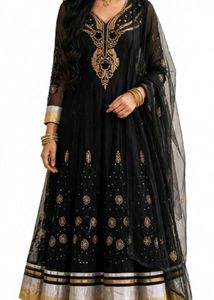 Elegant Black Embroidered Gown