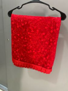 Stunning Red Lace Saree 😍