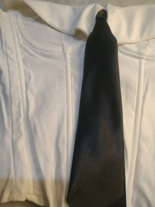 White Corset Top with Black Tie
