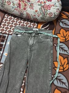 Bershka Gray Wide Leg Jeans