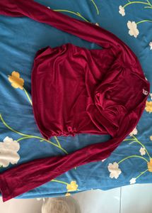Maroon Long Sleeve Top
