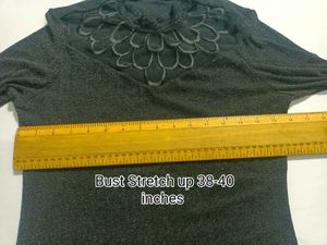 Sparkly Black Mock Neck Top Fixed Price