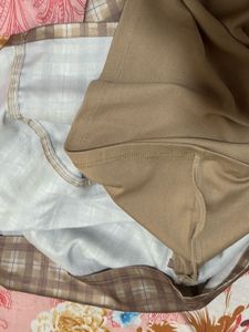 Tan Plaid Mini Dress