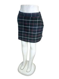 Black Checked Pockets Mini Skirt Size 34