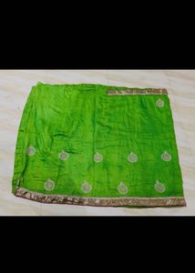 Vibrant Green Embroidered Saree