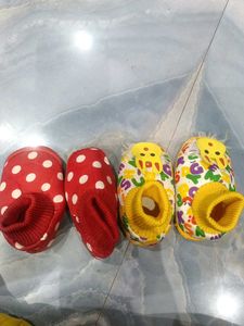 Adorable Baby Booties - 2 Pairs