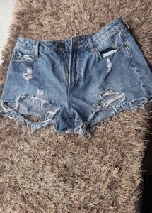 Distressed Denim Shorts