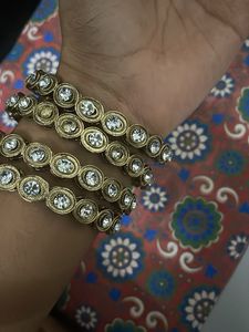Elegant Oxidized Bangles with Stones