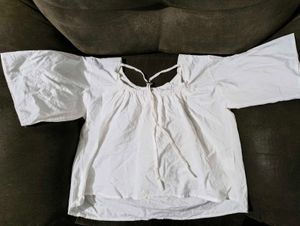Boho White Wide Sleeve Top