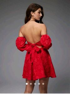Chic Red Off-Shoulder Dress