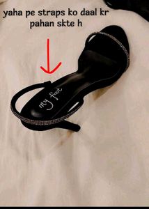 Elegant Black Heels with Rhinestones