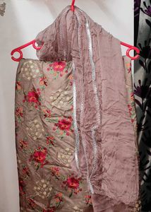 "Ready to Stitch" Kurta Floral Embroidered Fabric