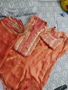 Elegant A-line shrug blouse sharara with du
