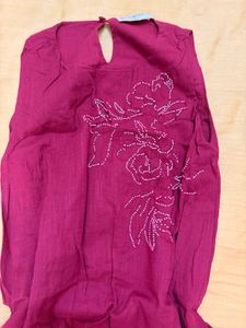 Beautiful Maroon Embroidered Ethnic Dress