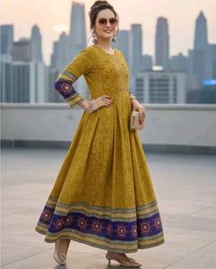 Stylish mustard Printed Kurta