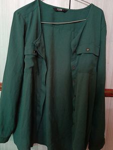 Green Colour Shirt Pattern Top