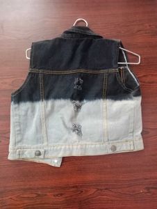 Stylish Distressed Denim Vest