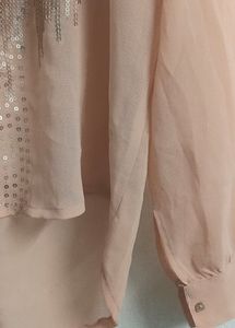 Light Pink Sequined Shirt