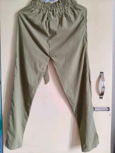 Olive Green Paperbag Waist Pants