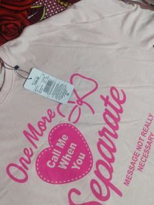 Cute Pink typoGraphic long T-Shirt