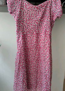 Chic Pink Floral Print Dress