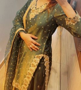 Elegant Green Kurta Set Mehndi special