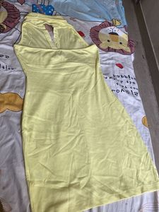 Yellow Sleeveless Collared Mini Dress