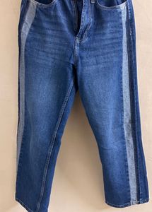 Blue Jeans with Side Stripe Detail
