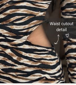 Trendy One-Shoulder Zebra Print Dress