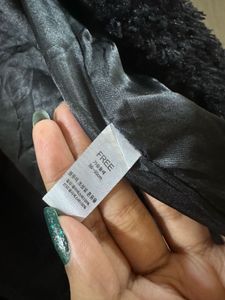 Black Faux Fur Open Front Jacket / Shrug – Korean