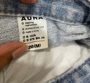 Women's Wide Leg Korean Blue Denim Jeans