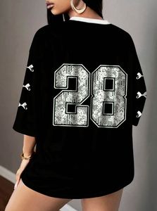 Trendy Streetwear Oversize Black Jersey T-Shirt