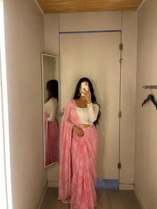 Beautiful Pink Floral Saree
