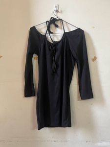 Cross Bow Black Dress