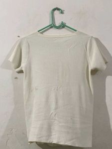 white button crop top