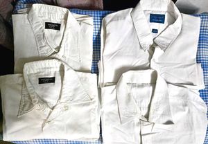 Men's White Full & Half Sleeve Shirt Bundle 3XL