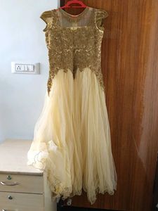 Elegant Gold &amp; Cream Gown