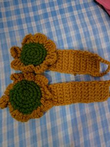 Crocheted Sunflower curtain ties