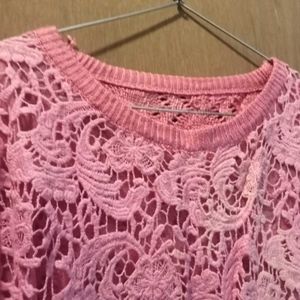 Pink Crocheted Sweater